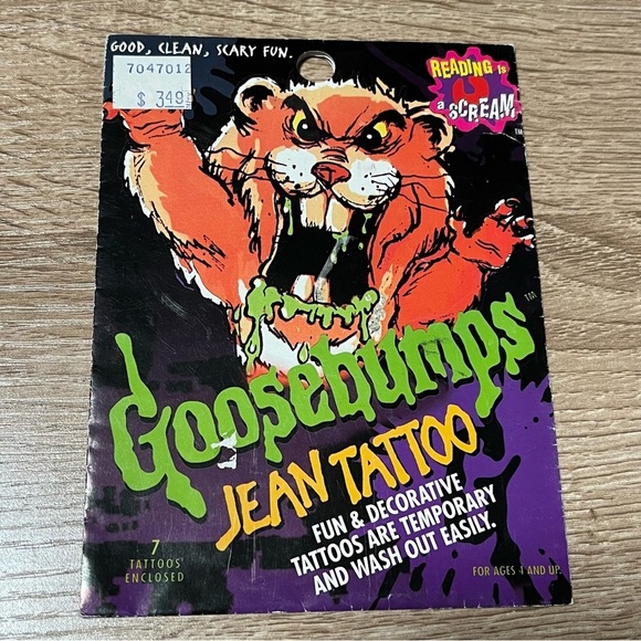 Goosebumps SEALED Cuddles the Hamster VINTAGE Jean Tattoo - 7 tattoos included - Picture 1 of 4